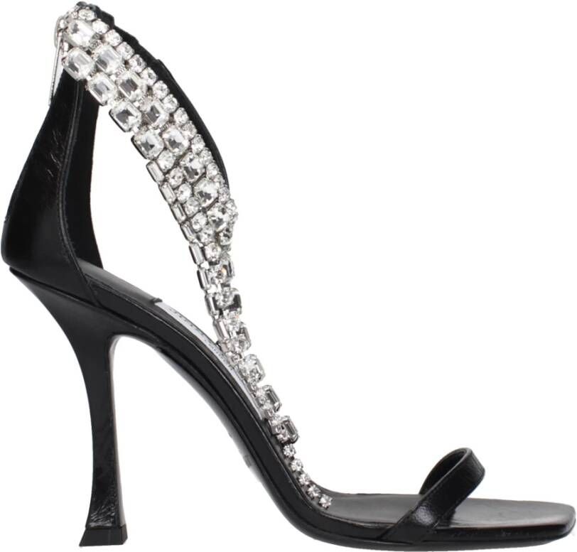 Jimmy Choo Zwarte leren stilettohak sandalen