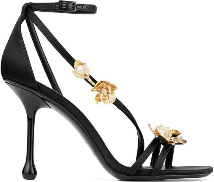Jimmy Choo Zwarte Metalen Sandalen Black Dames