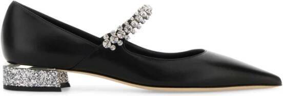 Jimmy Choo Zwarte Nappa Leren Ballerina's