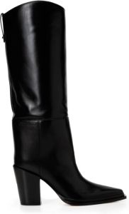 Jimmy Choo Zwarte Pinafore Metal Laarzen Zwart Dames