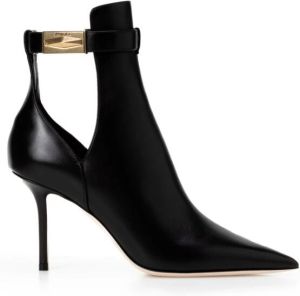 Jimmy Choo Zwarte Pinafore Metal Laarzen Zwart Dames