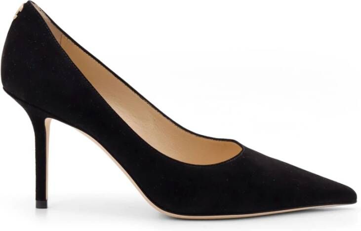 Jimmy Choo Zwarte pumps met hak en metalen logo