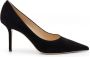 Jimmy Choo Zwarte pumps met hak en metalen logo - Thumbnail 1