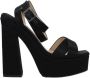 Jimmy Choo Zwarte Satijnen Hoge Hak Sandalen - Thumbnail 1