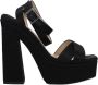 Jimmy Choo Zwarte Satijnen Sandaal Hoge Hak - Thumbnail 1