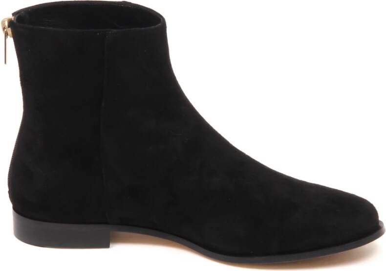 Jimmy Choo Zwarte Suède Platte Laars Schoen