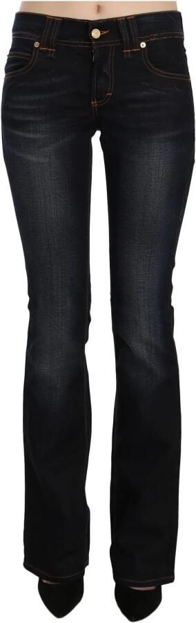 John Galliano Washed Mid Waist Regular Leg Boot Cut Denim Jeans