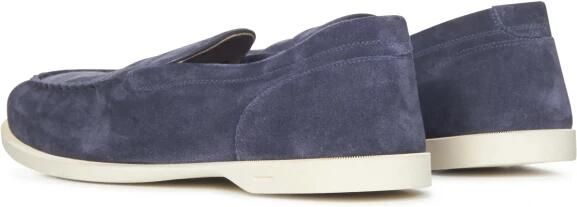 John Lobb Blauwe Suède Loafer Schoenen - Foto 2