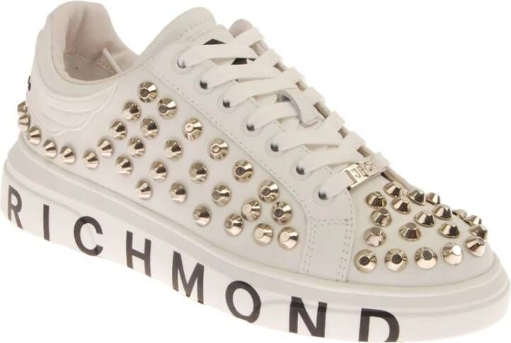 John Richmond Dames Leren Sneakers met Studs White Dames