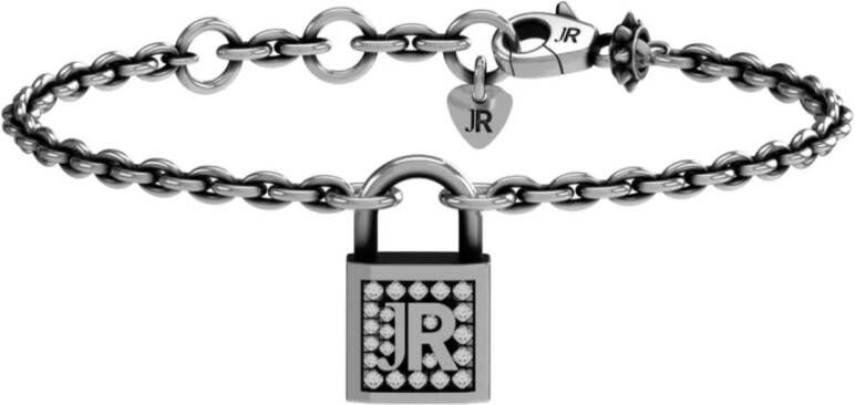 John Richmond Hangslot armband met dia ten en logo