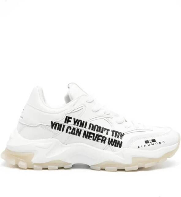 John Richmond Heren Sneakers met Bedrukte Slogan White Heren