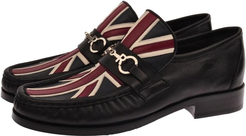 John Richmond Mocassins met vlagdetail en decoratieve klem