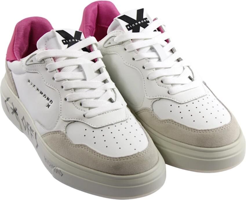 John Richmond Wit Roze Leren Sneakers White Dames - Foto 2