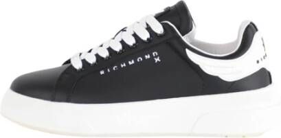 John Richmond Leren sneakers met vetersluiting Zwart Dames