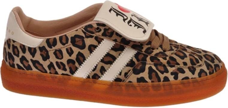 John Richmond Sneaker met contrasterende lijnen Brown Heren