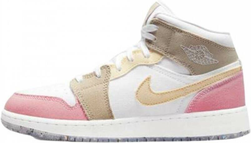 Jordan 1 Mid basisschool Schoenen White Leer