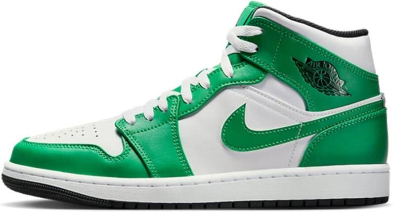 Jordan Air 1 Mid Basketball Schoenen lucky green black white maat: 44.5 beschikbare maaten:44.5 45