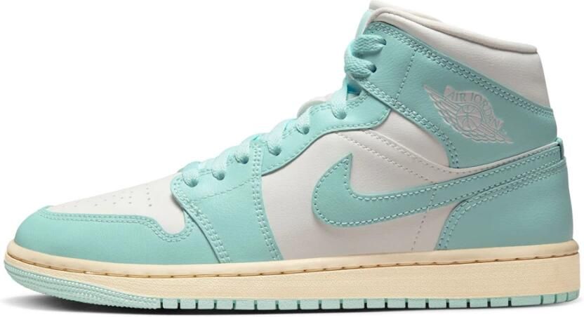 Jordan 1 Mid Dames Schoenen Wit Maat: 42 Polyester Foot Locker