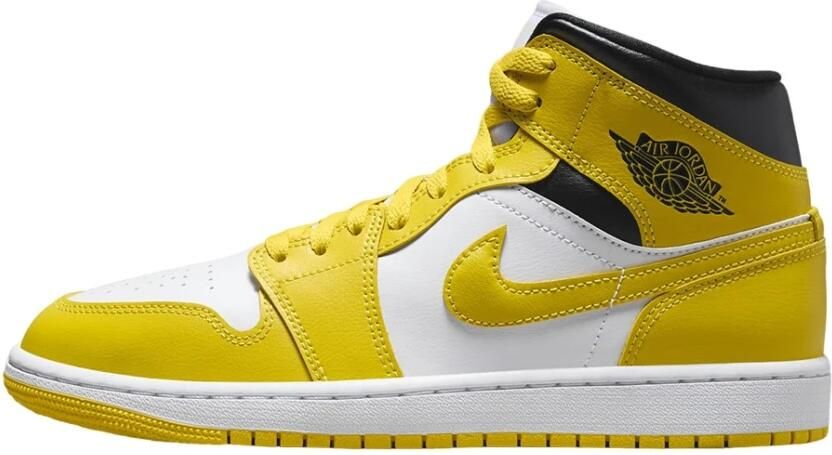 Jordan 1 Mid Dames Schoenen Wit Maat: 42.5 Leer Foot Locker