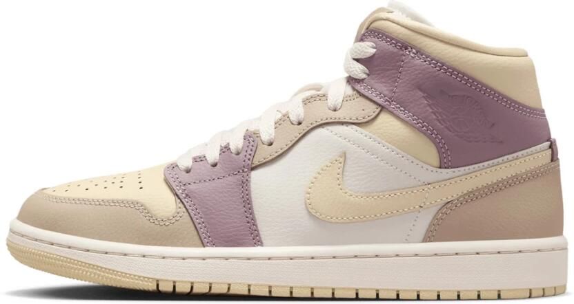 Jordan 1 Mid Dames Schoenen Beige Maat: 36.5 Polyester Foot Locker