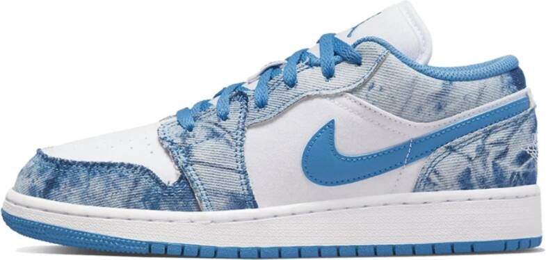 Jordan Lage Gewassen Denim Sneakers Blauw Dames Schoenen