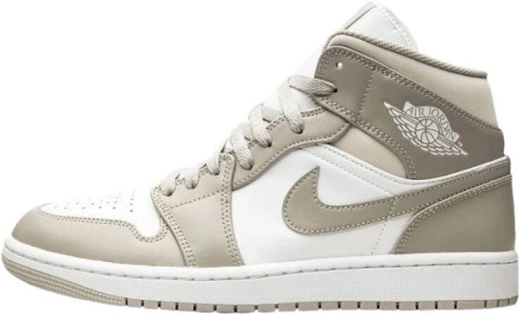 Jordan Linnen Mid Sneakers Beige Heren