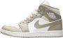 Jordan Linnen Mid Sneakers Beige Heren - Thumbnail 1