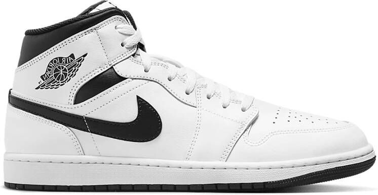 Jordan 1 Mid Heren Schoenen Wit Maat: 40.5 Leer Synthetisch Foot Locker