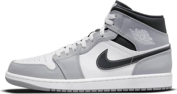 Jordan 1 Mid Schoenen Grijs Maat: 42.5 Leer Synthetisch Foot Locker
