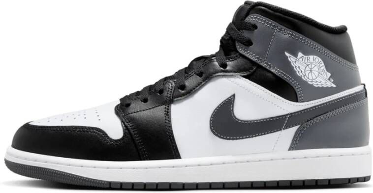 Jordan 1 Mid Heren Schoenen Zwart Maat: 40.5 Leer Synthetisch Foot Locker