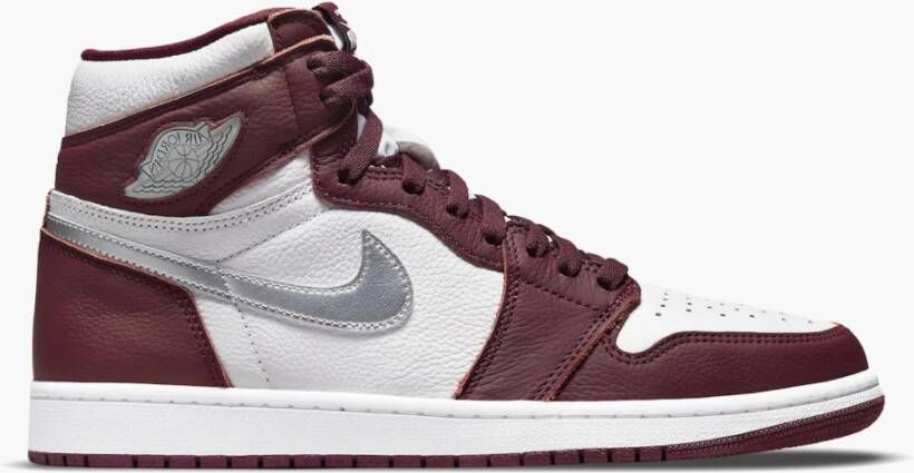 Air Jordan Nike 1 Retro High OG Bordeaux Metallic Silver White 555088 611 EUR
