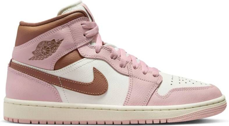 Jordan Aj1 Mid Dames Schoenen Roze Maat: 36.5 Leer Foot Locker