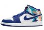 Jordan Geometrische Mid Sneakers Gratis Verzending Blauw Dames - Thumbnail 5