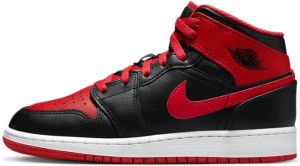 Jordan Air 1 Mid Bred Gs Black Fire Red-White