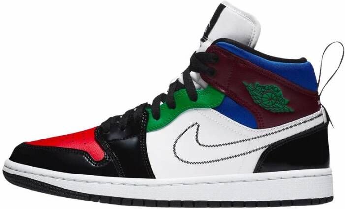 Jordan 1 Mid Schoenen Black Leer Synthetisch Foot Locker