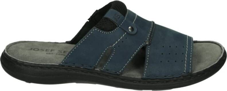 Josef Seibel Blauwe Leren Slippers Vincent 07
