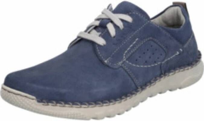 Josef Seibel Casual heren veterschoenen in donkerblauw
