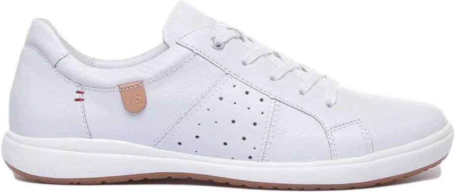 Josef Seibel Witte leren sneaker met geperforeerde panelen
