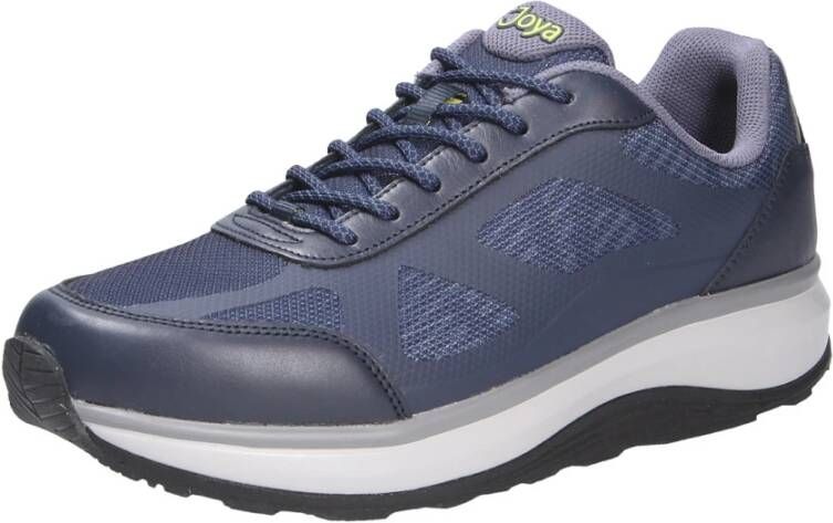 Joya CANCUN II BLUE 224SNE Blauwe heren sneaker met schokdempende PU zolen wijdte H