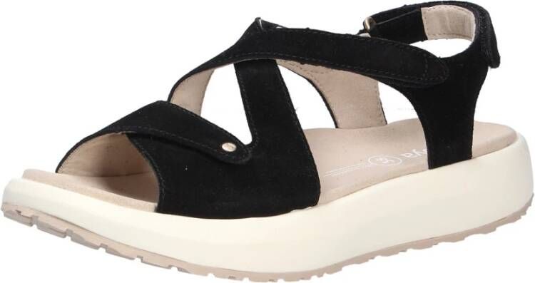 Joya Comfortabele zwarte sandalen voor brede voeten