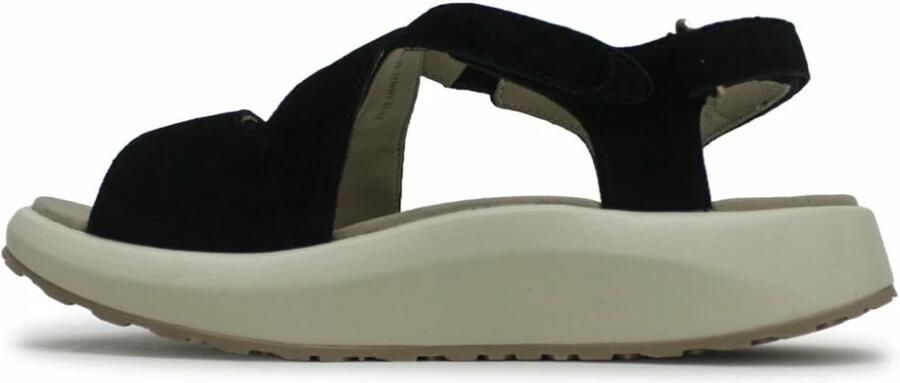 Joya Comfortabele zwarte sandalen voor brede voeten
