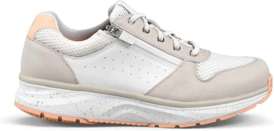 Joya Comfortabele Wit Beige Rits Sneaker