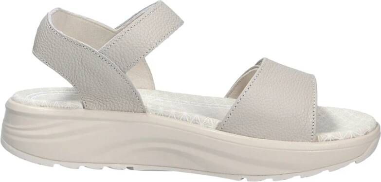 Joya Lichtbeige Sandalen met Brede Zool
