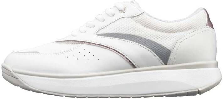 Joya Witte leren veterschoenen voor dames