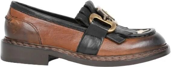 JP David Mocassino in pelle con fibbia e frange