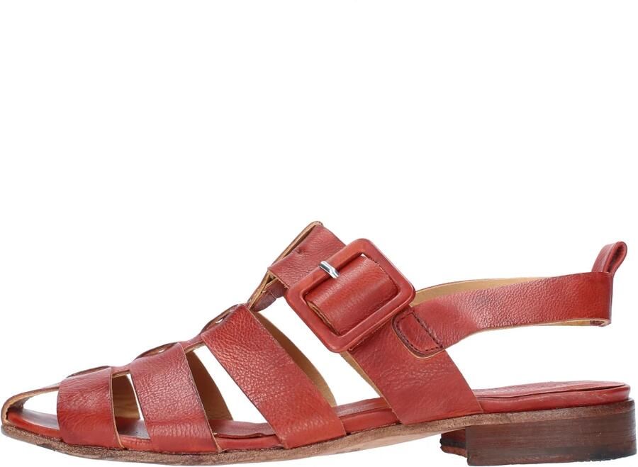 JP David Platte leren sandalen