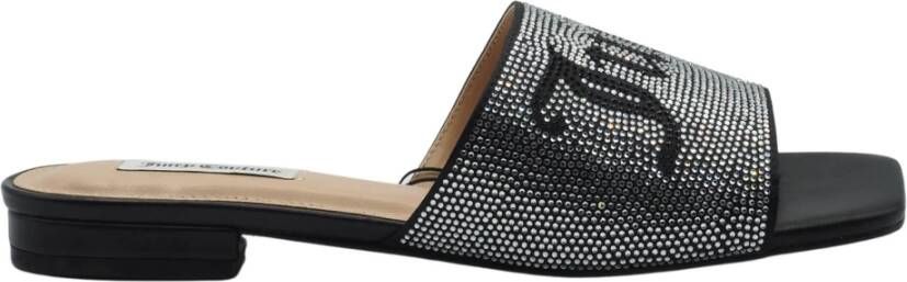 Juicy Couture Strass versierde lage sandaal in zwart