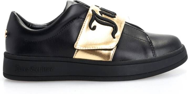 Juicy Couture Zwarte Leren Lage Sneakers Zwart Dames