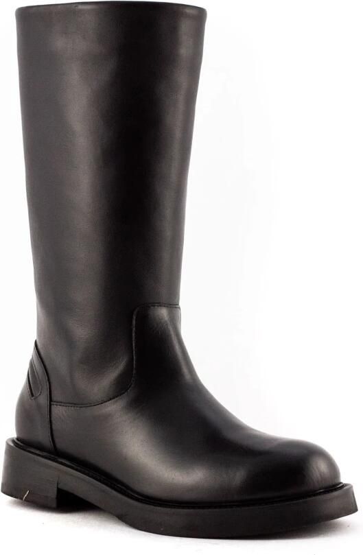 Julie Dee Donkerbruine Leren Laarzen met Treklip