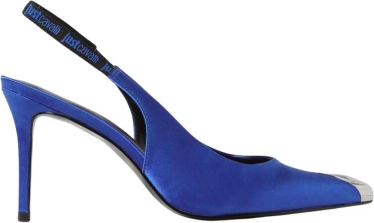 Just Cavalli Blauwe Metallic Slingback Hoge Hakken